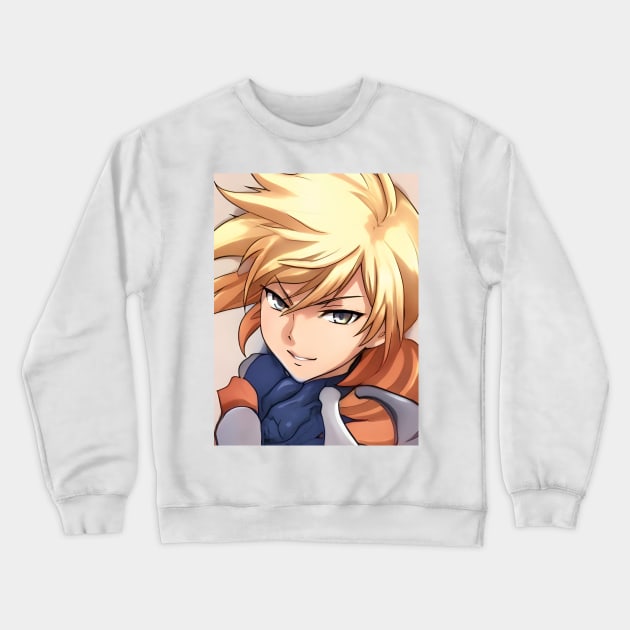 Blonde Hair Anime Boy Crewneck Sweatshirt by animegirlnft